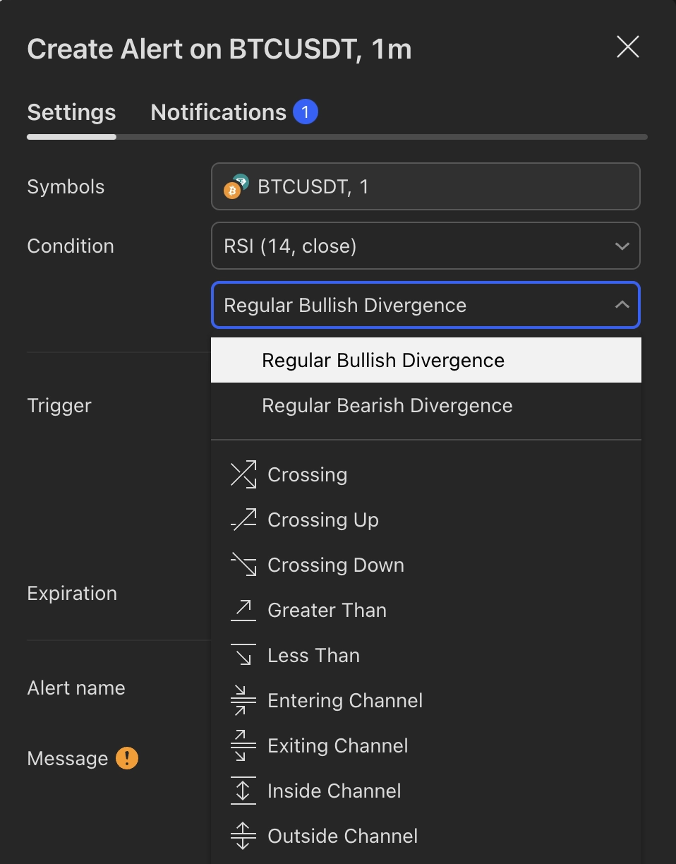 rsi example to trigger tradingview alert